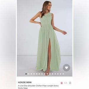 Azazie Demi, dusty sage, custom size